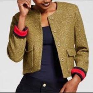 A New Day Cropped Metallic Tweed Blazer/Jacket Size 8